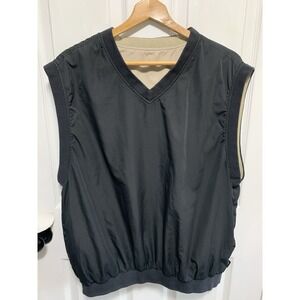 Wedge Men's VNeck Windbreaker Golf Vest Reversible Size XL Black to Tan Pockets